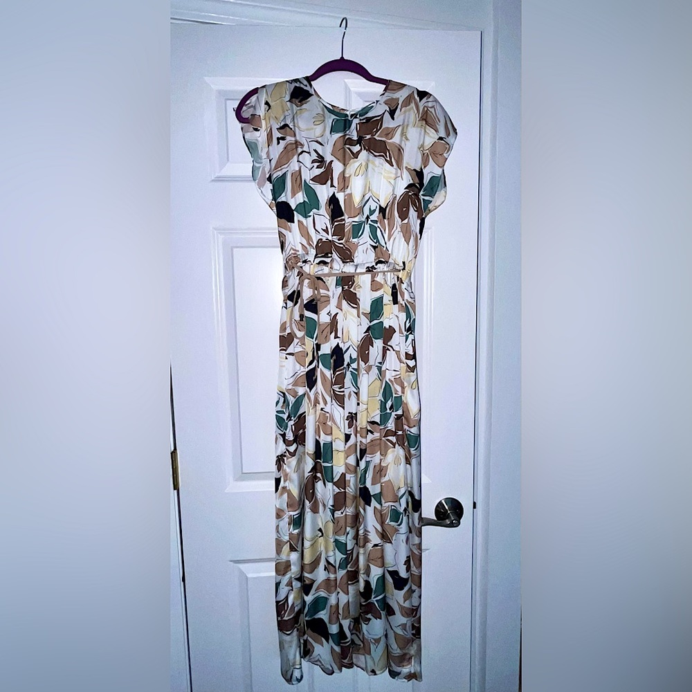 Peserico Floral Satin Maxi dress